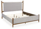 Lyncott California King Upholstered Bed with Mirrored Dresser and Nightstand