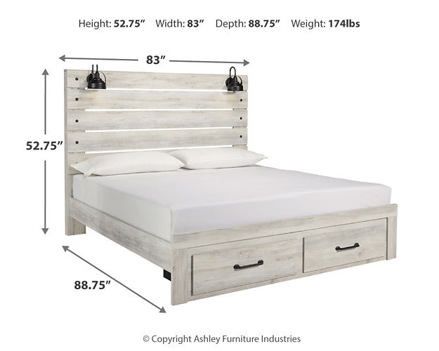 Cambeck  Panel Bed With 2 Storage Drawers